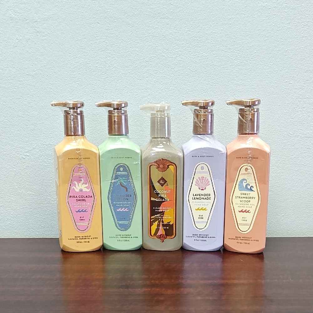 Bath & Body Works 5 Piece Cleansing Gel Hand Soap Set - Sweet Summer II